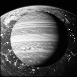 the planet jupiter colliding with the earth, photo taken from the surface of the earth, black and white spielberg 3 5 mm film cinematic 4 k