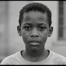 portrait of a young african boy, screenshot from the movie tank girl, by jamie hewlett and roger ballen, monocrome,