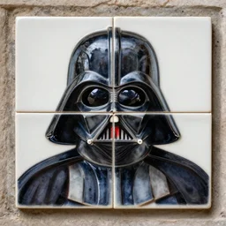 roman bath tiles representing darth vader