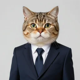 digital art of anthromorphic cat wearing a suit