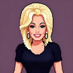 dolly parton pixel art, featured on pixilart