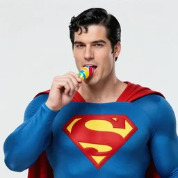 superman eating candy