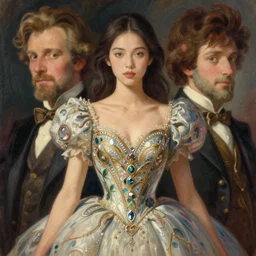 portrait of a stunningly beautiful korean, glamour model, wearing an exquisite gown, greg manchess painting by sargent and leyendecker, studio ghibli fantasy close - up shot asymmetrical intricate elegant matte painting illustration hearthstone, by greg rutkowski by greg tocchini by james gilleard