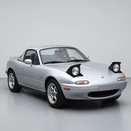 a silver 1 9 9 9 miata. 3 5 mm 8 k