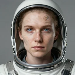 portrait of viking, spacesuit, blue eyes, real life skin, intricate, elegant, highly detailed, artstation, concept art, smooth, sharp focus, art by artgerm and greg rutkowski and alphonse mucha