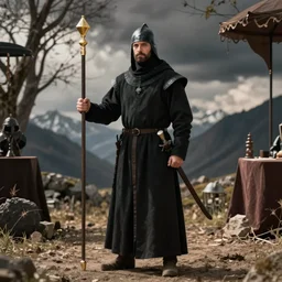 Mike Stoklasa from Red Letter Media as a medieval executioner, black robe