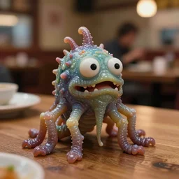 8 5 mm photography of a slime creature at a restaurant. highly detailed 8 k. intricate. lifelike. soft diffused light. nikon d 8 5 0.