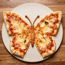 pizza in the shape of a butterfly,