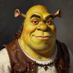 willem dafoe caricature as shrek ogre portrait