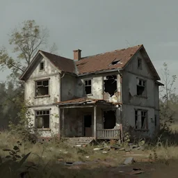 matte painting of abandoned house by marc simonetti