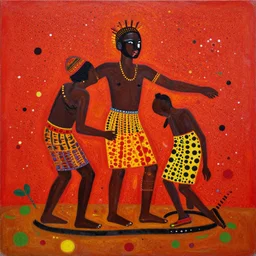 a beautiful painting african sacrifice, by kusama yayoi painting