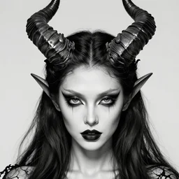 a beautiful illustration of a satanic witch with horns in head, intricate, sharp focus, illustration, highly detailed, digital painting, concept art, matte, art by wlop and artgerm and greg rutkowski and alphonse mucha, masterpiece