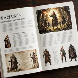 zoomed - in page scan of fantasy characters encyclopedia, diagrams, insanely detailed, informative texts and graphs, illustration with detailed text on a side, dungeons and dragons, d & d, ad & d digital painting concept art artstation behance style