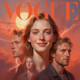3 d, sci - fi, morning, happy fashion model face, sun, cinematic, lightning, clouds, vogue cover style, stanley kubrick, light red and deep orange mood, realistic painting, intricate oil painting, high detail, figurative art, multiple exposure, poster art, 3 d, by tooth wu and wlop and beeple and greg rutkowski