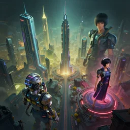 several cyberpunk world designs , Greg Rutkowski, Feng Zhu, Kim Jung Gi, trending on Artstation, 8K, ultra wide angle, pincushion lens effect.