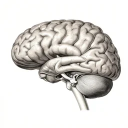 Medical illustration of a brain from the 1800s, very detailed