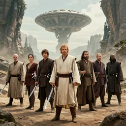 a group of Jedi on the planet Felucia, cinematic