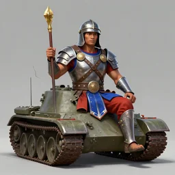 portrait of a filipino gladiator sitting on a tank, d & d, heartstone, digital painting, volumetric light, intricate, sharp, focus, bloom, illustration, highly detailed, concept art, matte, ruan jia, randy vargas, greg rutkowski