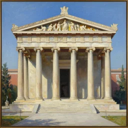 a polychromatic neo - neo - neo - neo - neo - neo - classical temple to dionysus in athens, oil on canvas, musee d'orsay
