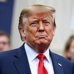a photo of donald trump in a protest, sharp high quality photo