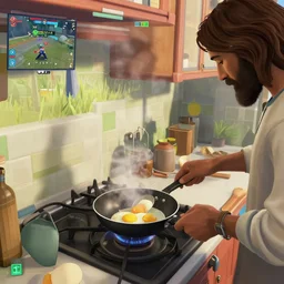 Jesus cooks eggs, Fortnite gameplay