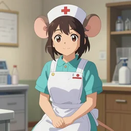 the selfless female anthropomorphic mouse midwife. her wardrobe is complicated in the style of jean giraud in the style of slice of life anime trending on artstation deviantart pinterest photorealistic hd 8 k highlights and shadow detailed high resolution