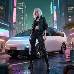 megasxlr in cyberpunk city, octane render