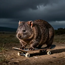 a wombat on a skateboard