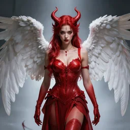 half angel half demon, 4 k, digital art, highly detailed