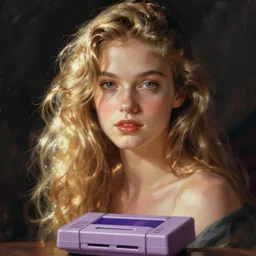 a portrait, art by james jean, super nintendo entertainment system,
