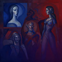 the brittle. digital painting, vertical, intricate, beautiful, detailed, grunge, illustration, abstract art by georgia o'keeffe and el lissitzky and aivazovsky and kandinsky, trending on artstation. blue, dark red and dark purple color scheme, gradient darker to bottom
