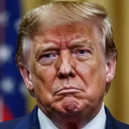 photo of donald trump looking disgusted, detailed face