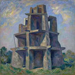structure building, by bob byerley, by claude monet, by diego rivera