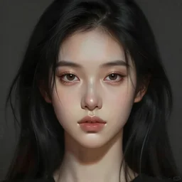 girl in black hair, closeup face portrait. digital painting, by valerian city of a thousand planets, by ruan jin #, by mandy jurgens #, by artgerm #, william - adolphe bouguerea #