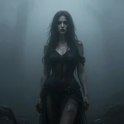 space goddess, ominous, foggy, cinematic, trending in artstation -