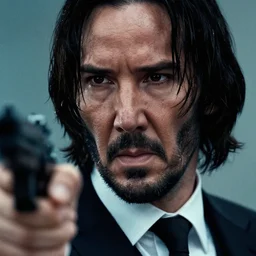 genderswapped john wick, award winning shot, close up, action movie