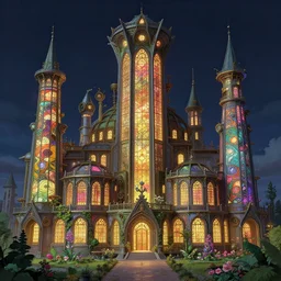 colossal steampunk conservatory, geometric, esoterism, studio ghibly, mucha, beksinky, jas gourney, modern filgree, gardens flowers, windows tower, cener, multi-leveled, night neon lights by Stanley Artgerm Lau, WLOP, Rossdraws, ArtStation, concept art, octane render, trending on artstation, artstationHD, artstationHQ, unreal engine, 4k, 8k,