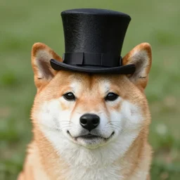 a Shiba wearing a top-hat