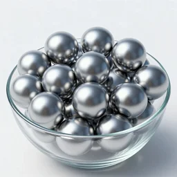 A beautiful picture of a multitude of chrome balls in a glass bowl, 8k textures, rendered by octane, ultra realistic, raytracing, CGI, trending on cgsociety