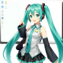 hatsune miku themed windows 9 5 desktop, linux mint, computer wallpaper, in 1 9 9 5, y 2 k cybercore, still from a ridley scott movie