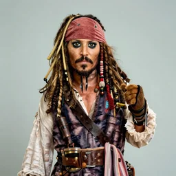 A still of Jack Sparrow as a muppet, photo real, photographic, photograph, artstation, trending, award winning, epic lighting, featured