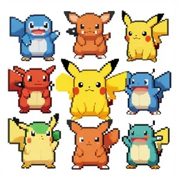 pokemon creatures pixel art gen 1