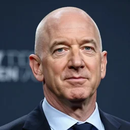 jeff bezos with a head of hair, cinematic