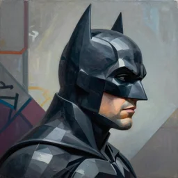 Christian Bale Batman profile picture by Sachin Teng, asymmetrical, Organic Painting , Matte Painting, geometric shapes, hard edges, graffiti, street art:2 by Sachin Teng:4