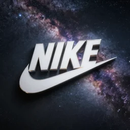 nike logo, galaxy, ultra realistic