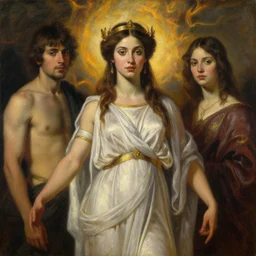 a full shot portrait of jada fire as a greek goddesses, oil painting, by ross tran and and Edgar Maxence and julie bell