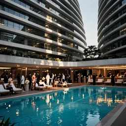 soho house, london, member's club, fashion photography, pool area, party