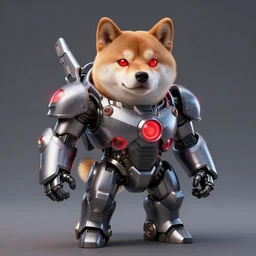 nuclear powered jin roh armor, anthropomorphic shiba inu, neon red eyes, stuning 3 d render, masterpiece, by donato giancola and greg rutkowski and wayne barlow and zdzisław beksinski, realistic face