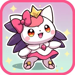 cute miss mascot cotovol cotovol jumpluff pokemon sticker art, cronobreaker, beeple game icon
