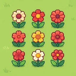 flowers, style of stardew valley